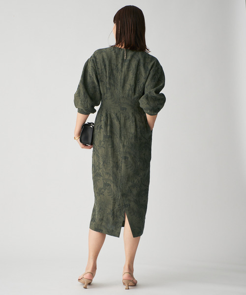 VERMEIL par iena（ヴェルメイユパーイエナ）の「リネンプリントウエストシェイプワンピース（ワンピース・レディース・アイボリー/カーキ・36/38/40）」の14枚目の写真