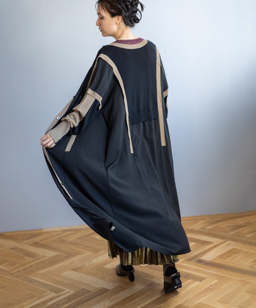 OSMOSIS（オズモーシス）の「2WAYバイカラーニットワンピース（ニット/セーター・レディース・その他/ブラック/アイボリー・ONE SIZE）」の7枚目の写真