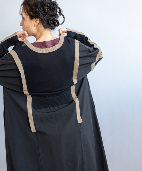 OSMOSIS（オズモーシス）の「2WAYバイカラーニットワンピース（ニット/セーター・レディース・その他/ブラック/アイボリー・ONE SIZE）」の8枚目の写真