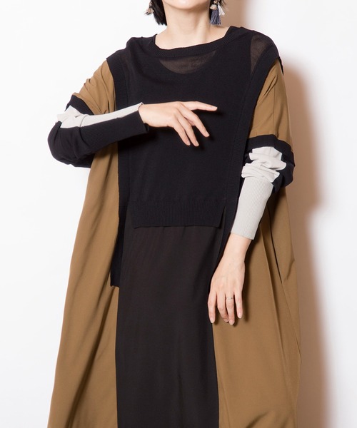 セール】2WAYバイカラーニットワンピース（ニット/セーター）｜OSMOSIS