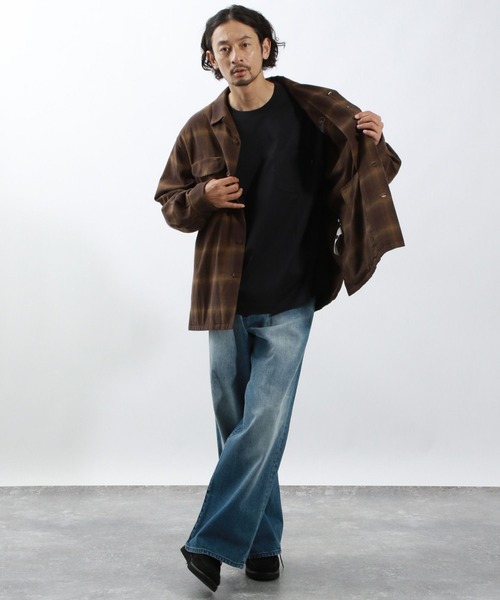 BAYFLOW(ベイフロー)の「シルキータッチベーシックTシャツ(Tシャツ/カットソー・メンズ・ブラック/オフホワイト・MEDIUM/LARGE)」の5枚目の写真