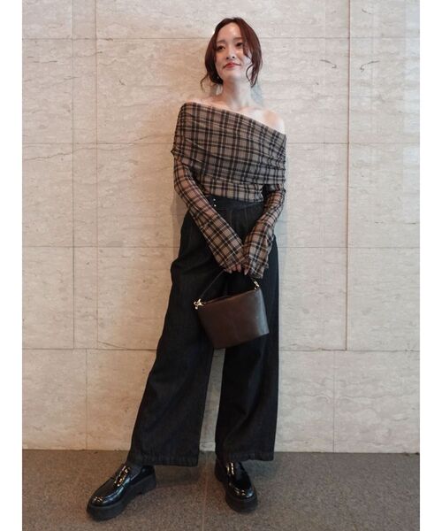 完売　ラグナムーン　フレアスリーブオフショルチュールトップス LAGUNAMOON（ラグナムーン）の「フレアスリーブオフショル