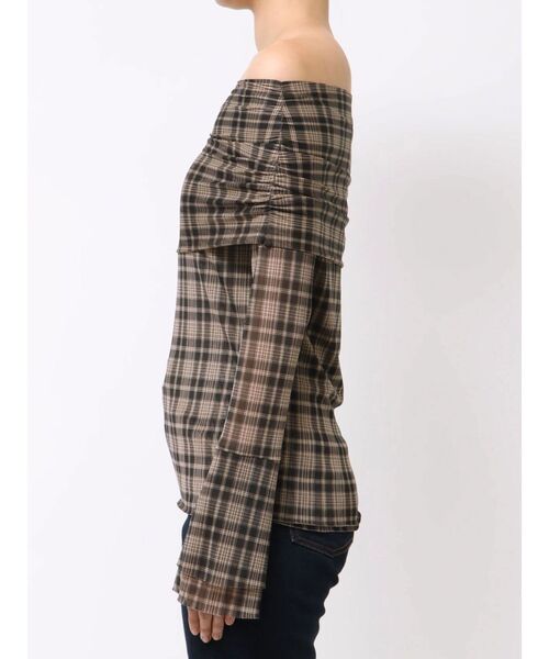 完売　ラグナムーン　フレアスリーブオフショルチュールトップス ラグナムーン LAGUNAMOON フレアスリーブオフショルチュール