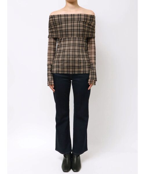完売　タグ付き未使用　フレアスリーブオフショルチュールトップス フレアスリーブオフショルチュールトップス 秋服（Tシャツ