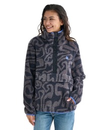 BILLABONG | BILLABONG レディース 24B411506-SWITCHBACK PULLOVER FLC スウェットジャケット 【2025年秋冬モデル】/ビラボン総柄アノラックデザインスタンドカラーフリーストップス(その他アウター)