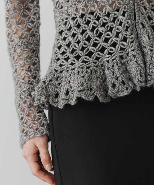 ADAM ET ROPE'(アダムエロペ)の「【EMOELLE】クロシェカーディガン(カーディガン/ボレロ・レディース・グレー/キナリ・FREE)」の15枚目の写真