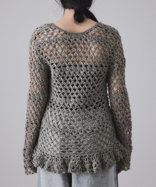 ADAM ET ROPE'(アダムエロペ)の「【EMOELLE】クロシェカーディガン(カーディガン/ボレロ・レディース・グレー/キナリ・FREE)」の19枚目の写真