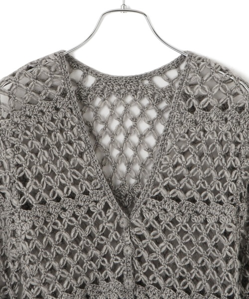 ADAM ET ROPE'(アダムエロペ)の「【EMOELLE】クロシェカーディガン(カーディガン/ボレロ・レディース・グレー/キナリ・FREE)」の22枚目の写真