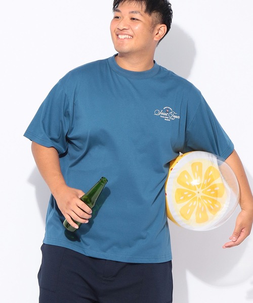 B&T CLUB(ビーティークラブ)の「Tシャツ メンズ 大きいサイズ サマーバケーション プリント 半袖Tシャツ B&T CLUB (ビーアンドティークラブ)(Tシャツ/カットソー・メンズ・ダークグレー/ブルー・X1(3L~4L)/X2(4L~5L)/X3(6L~7L))」の12枚目の写真