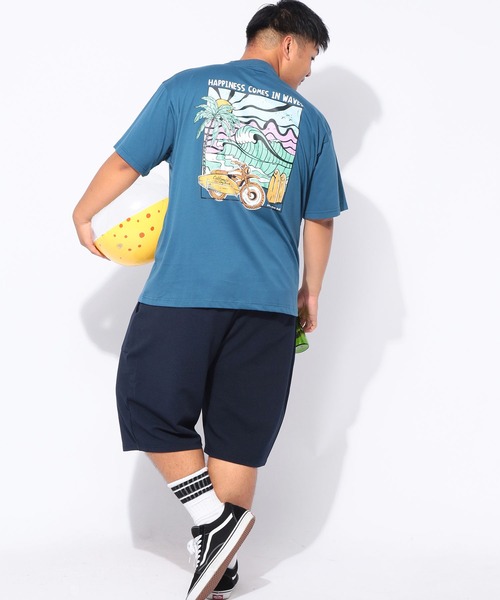 B&T CLUB(ビーティークラブ)の「Tシャツ メンズ 大きいサイズ サマーバケーション プリント 半袖Tシャツ B&T CLUB (ビーアンドティークラブ)(Tシャツ/カットソー・メンズ・ダークグレー/ブルー・X1(3L~4L)/X2(4L~5L)/X3(6L~7L))」の10枚目の写真