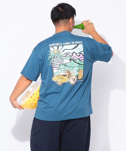 B&T CLUB(ビーティークラブ)の「Tシャツ メンズ 大きいサイズ サマーバケーション プリント 半袖Tシャツ B&T CLUB (ビーアンドティークラブ)(Tシャツ/カットソー・メンズ・ダークグレー/ブルー・X1(3L~4L)/X2(4L~5L)/X3(6L~7L))」の11枚目の写真
