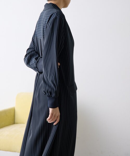 ear PAPILLONNER（イアパピヨネ）の「Vネックワンピース【SUM1 STYLE(スミスタイル)】（ワンピース・レディース・ブラック/モカ/ライトグレー/ネイビー・FREE）」の22枚目の写真