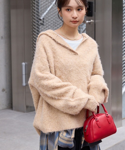 エーピーストゥディオ 23AW アンゴラミックススキッパーニット ベージュ エーピーストゥディオ 23AW アンゴラミックススキッパーニット