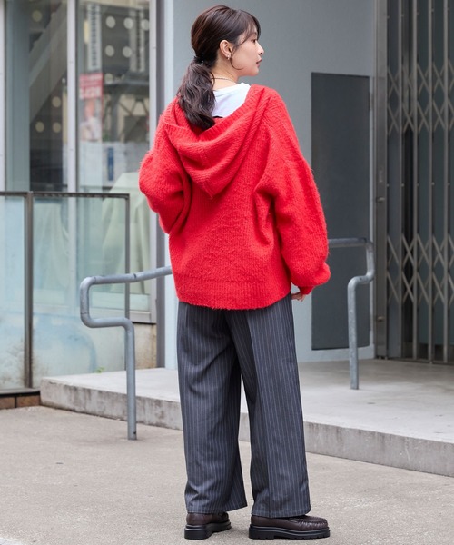 【美品】MERINO MINK スキッパー ニット メリノウール ポッサムファー MERINO MINK】Made in New Zealand Wool-Possum-Polyamide Knit
