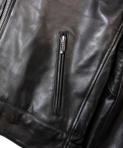 JACKROSE（ジャックローズ）の「JE-BUFFARO CALF　シングルライダース（ライダースジャケット・メンズ・ブラック・S/M/L/XL）」の6枚目の写真