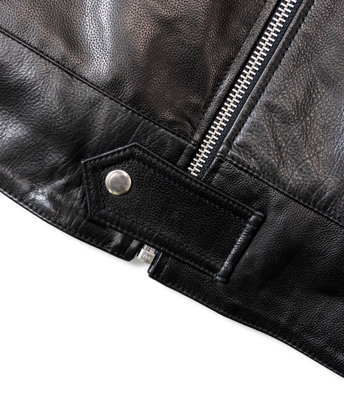 JACKROSE（ジャックローズ）の「JE-BUFFARO CALF　シングルライダース（ライダースジャケット・メンズ・ブラック・S/M/L/XL）」の5枚目の写真