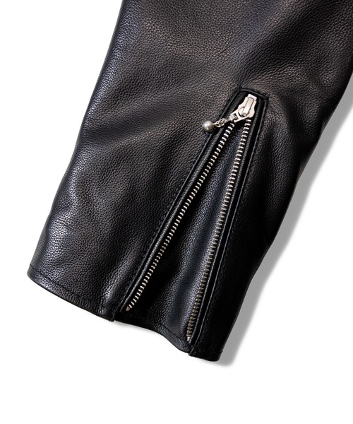 JACKROSE（ジャックローズ）の「JE-BUFFARO CALF　シングルライダース（ライダースジャケット・メンズ・ブラック・S/M/L/XL）」の4枚目の写真