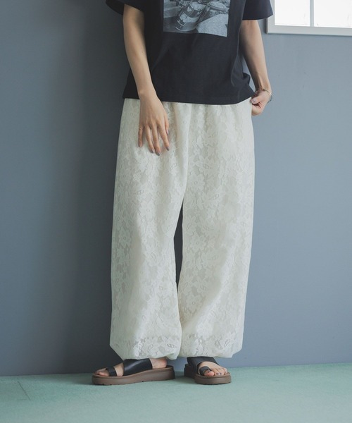 studio CLIP（スタディオクリップ）の「レースバルーンパンツ（その他パンツ・レディース・ブラック/アイボリー・FREE）」の5枚目の写真