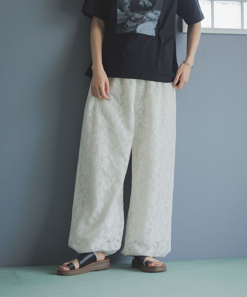 studio CLIP（スタディオクリップ）の「レースバルーンパンツ（その他パンツ・レディース・ブラック/アイボリー・FREE）」の9枚目の写真