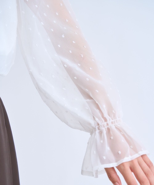 NOELA（ノエラ）の「配色リボンドビードットブラウス（シャツ/ブラウス・レディース・ブラック/オフホワイト・フリー）」の5枚目の写真