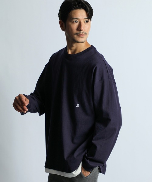 LANVIN en Bleu（ランバンオンブルー）の「8オンス ヘビーウェイト オーバーサイズ ラウンドヘム ロンT（Tシャツ/カットソー・メンズ・ブラック/ネイビー/ホワイト・52/50/48/46）」の3枚目の写真