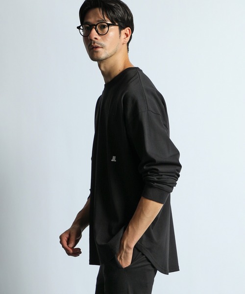 LANVIN en Bleu（ランバンオンブルー）の「8オンス ヘビーウェイト オーバーサイズ ラウンドヘム ロンT（Tシャツ/カットソー・メンズ・ブラック/ネイビー/ホワイト・52/50/48/46）」の12枚目の写真