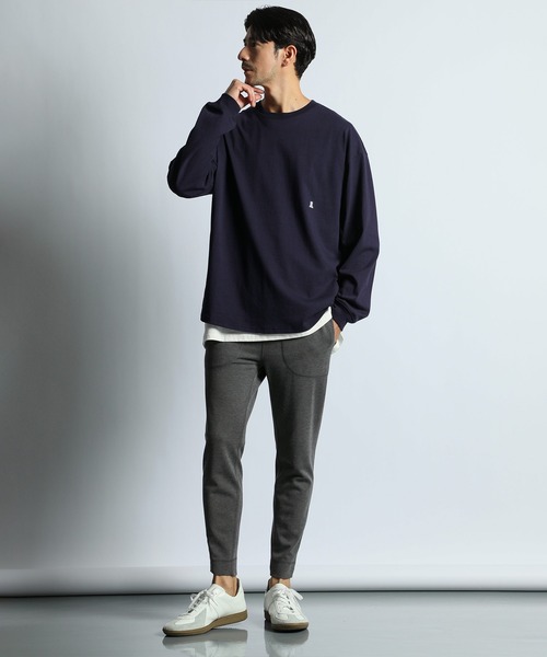 LANVIN en Bleu（ランバンオンブルー）の「8オンス ヘビーウェイト オーバーサイズ ラウンドヘム ロンT（Tシャツ/カットソー・メンズ・ブラック/ネイビー/ホワイト・52/50/48/46）」の11枚目の写真