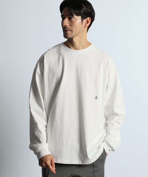 LANVIN en Bleu（ランバンオンブルー）の「8オンス ヘビーウェイト オーバーサイズ ラウンドヘム ロンT（Tシャツ/カットソー・メンズ・ブラック/ネイビー/ホワイト・52/50/48/46）」の4枚目の写真