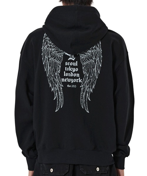 OY（オーワイ）の「『OY/オーワイ』HOLY WINGS HOODIE ZIP UP/ホーリー ウィングスジップアップパーカー（パーカー・レディース・ライトベージュ/ブラック・L/M）」の5枚目の写真