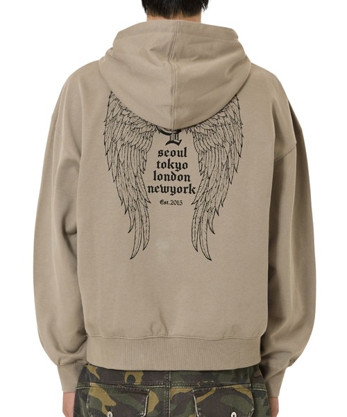 OY（オーワイ）の「『OY/オーワイ』HOLY WINGS HOODIE ZIP UP/ホーリー ウィングスジップアップパーカー（パーカー・レディース・ライトベージュ/ブラック・L/M）」の10枚目の写真