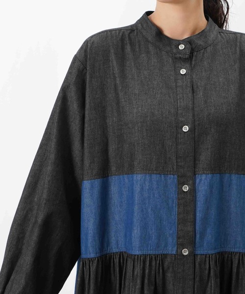 LUCA/LADY LUCK LUCA(ルカ/レディラックルカ)の「LC/LLL デニム配色ボリュームワンピース(ワンピース・レディース・ブルー/ブラック・MEDIUM/SMALL)」の19枚目の写真