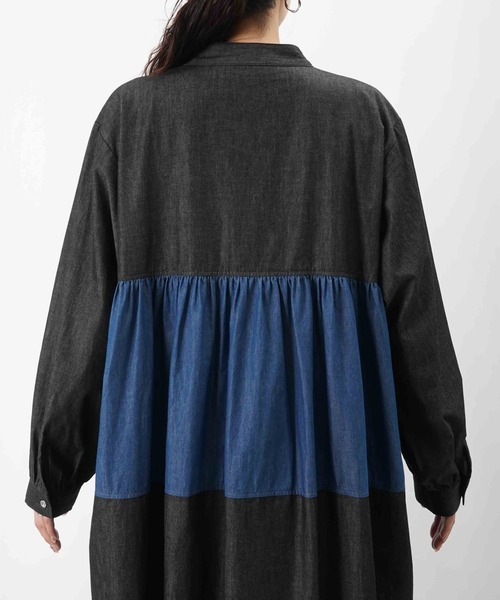LUCA/LADY LUCK LUCA(ルカ/レディラックルカ)の「LC/LLL デニム配色ボリュームワンピース(ワンピース・レディース・ブルー/ブラック・MEDIUM/SMALL)」の18枚目の写真