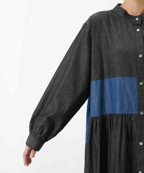 LUCA/LADY LUCK LUCA(ルカ/レディラックルカ)の「LC/LLL デニム配色ボリュームワンピース(ワンピース・レディース・ブルー/ブラック・MEDIUM/SMALL)」の17枚目の写真