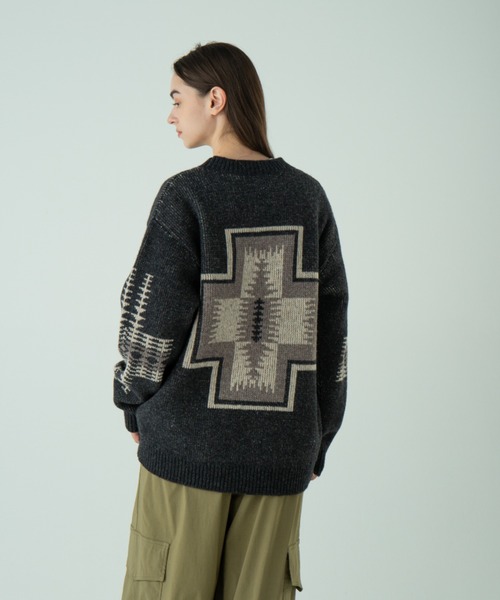 PENDLETON（ペンドルトン）の「クルーネック・ジャガードニット（ニット/セーター・メンズ・キャメル/アイボリー/ブラック系その他・SMALL/MEDIUM/LARGE）」の3枚目の写真