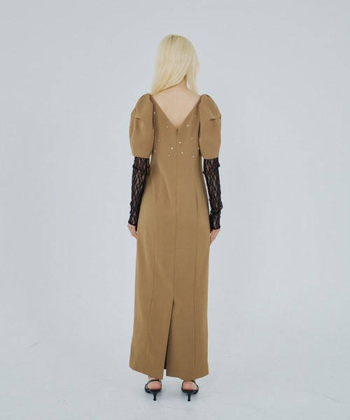 レースアームドレープドレス / lace arm drepe dress（ドレス