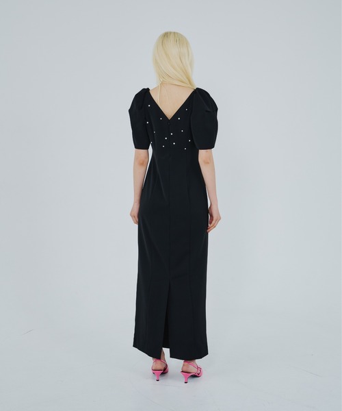 ANDRESD（アンドレスド）の「レースアームドレープドレス / lace arm