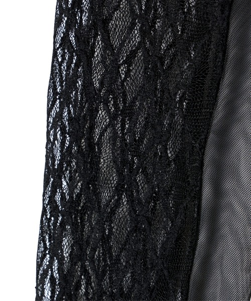 ANDRESD（アンドレスド）の「レースアームドレープドレス / lace arm drepe dress（ドレス・レディース・ブラック/ベージュ/チャコール・L/M/S）」の6枚目の写真