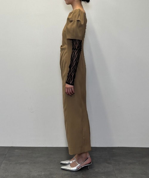 レースアームドレープドレス / lace arm drepe dress（ドレス