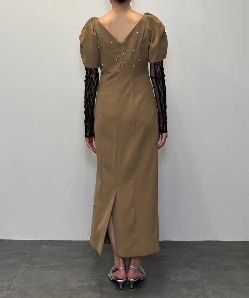 レースアームドレープドレス / lace arm drepe dress（ドレス