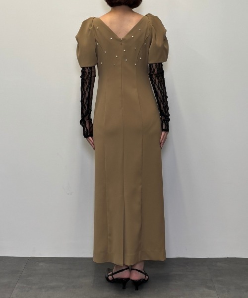 レースアームドレープドレス / lace arm drepe dress（ドレス