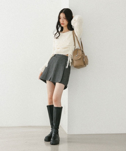 Heather（ヘザー）の「アソートプリーツショートパンツ　596500（その他パンツ・レディース・ベージュ/ブラック/ブラウン/チャコールグレー・S/M）」の9枚目の写真