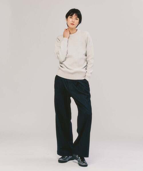 417 EDIFICE（フォーワンセブンエディフィス）の「コットンカシミヤ スムース クルーニット（ニット/セーター・メンズ・ホワイト系その他/グレー/オリーブ/ブルー/チャコールグレー/カーキ/ライトグレー/ホワイト/ベージュ系その他・X-LARGE/SMALL/MEDIUM/LARGE）」の17枚目の写真