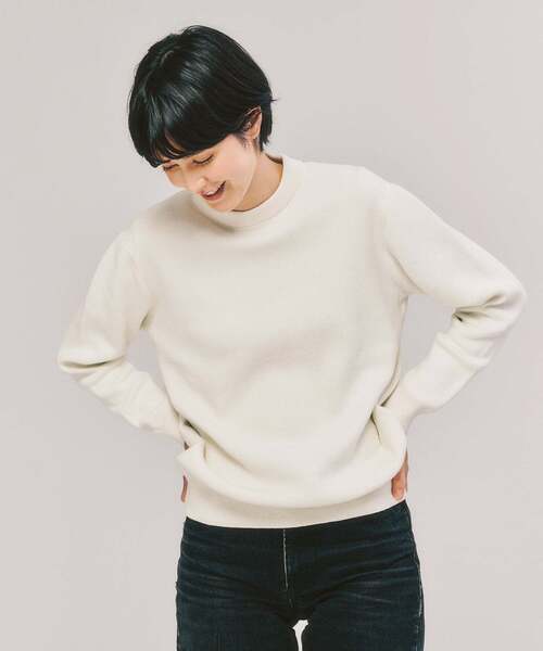 417 EDIFICE（フォーワンセブンエディフィス）の「コットンカシミヤ スムース クルーニット（ニット/セーター・メンズ・ホワイト系その他/グレー/オリーブ/ブルー/チャコールグレー/カーキ/ライトグレー/ホワイト/ベージュ系その他・X-LARGE/SMALL/MEDIUM/LARGE）」の22枚目の写真