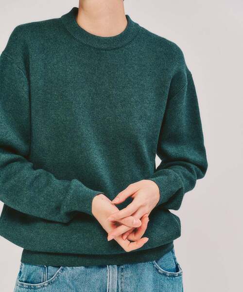 セール】コットンカシミヤ スムース クルーニット（ニット/セーター