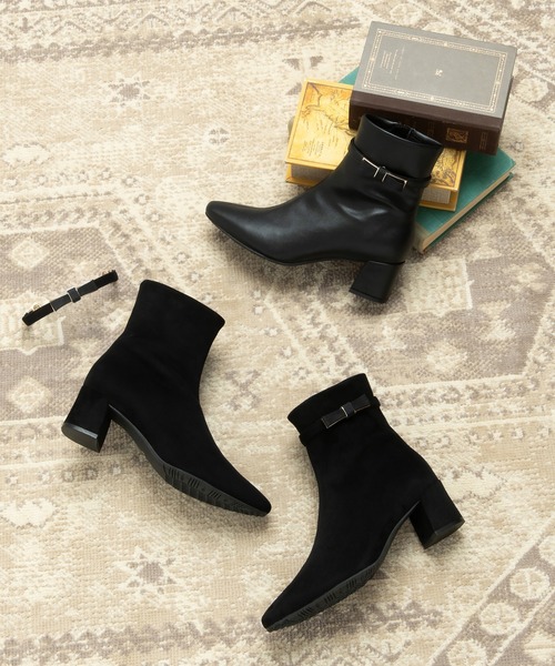 JELLY BEANS(ジェリービーンズ)の「<ふわさら>2WAYメタルリボンベルトストレッチブーツ(204-57127)JELLY BEANS(ジェリービーンズ)(ブーツ・レディース・ブラック系/ブラック・S/M/L/LL/SS)」の14枚目の写真