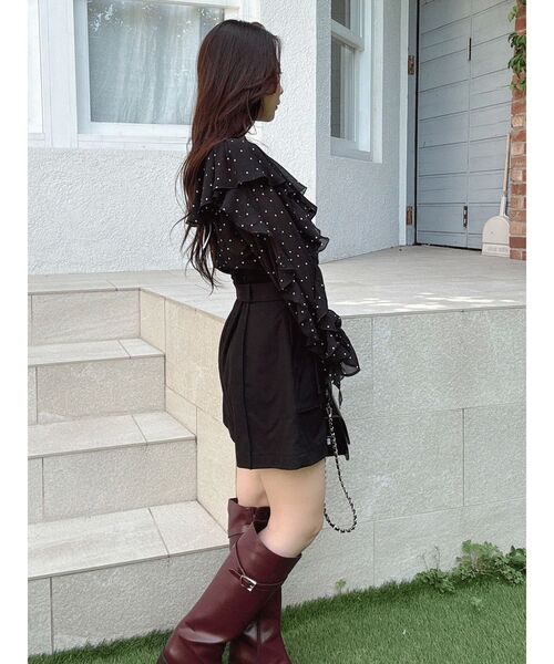 MERCURYDUO（マーキュリーデュオ）の「シフォンラッフルブラウス（シャツ/ブラウス・レディース・オフホワイト/ベビーピンク/ブラック・FREE）」の13枚目の写真