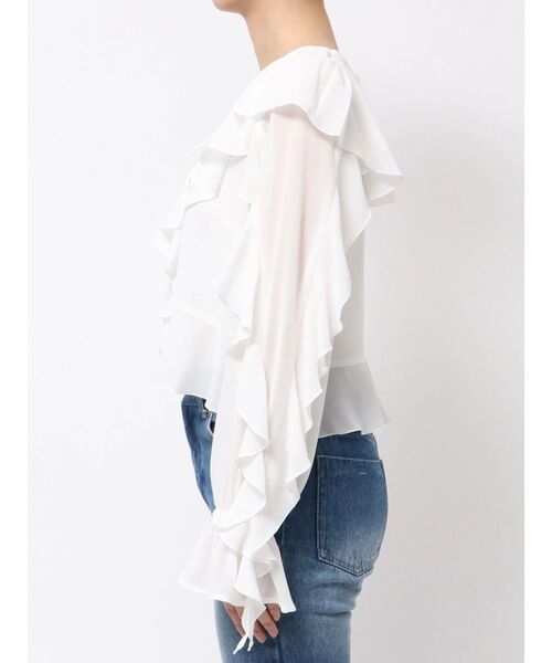 MERCURYDUO（マーキュリーデュオ）の「シフォンラッフルブラウス（シャツ/ブラウス・レディース・オフホワイト/ベビーピンク/ブラック・FREE）」の21枚目の写真