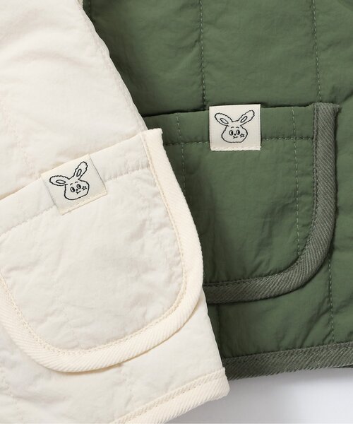 BREEZE（ブリーズ）の「ベビーキルトベスト（その他ベビーウェア・キッズ・カーキ/アイボリー・80）」の6枚目の写真