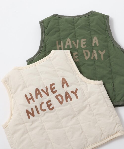 BREEZE（ブリーズ）の「ベビーキルトベスト（その他ベビーウェア・キッズ・カーキ/アイボリー・80）」の7枚目の写真