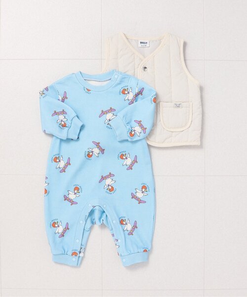 BREEZE（ブリーズ）の「ベビーキルトベスト（その他ベビーウェア・キッズ・カーキ/アイボリー・80）」の9枚目の写真